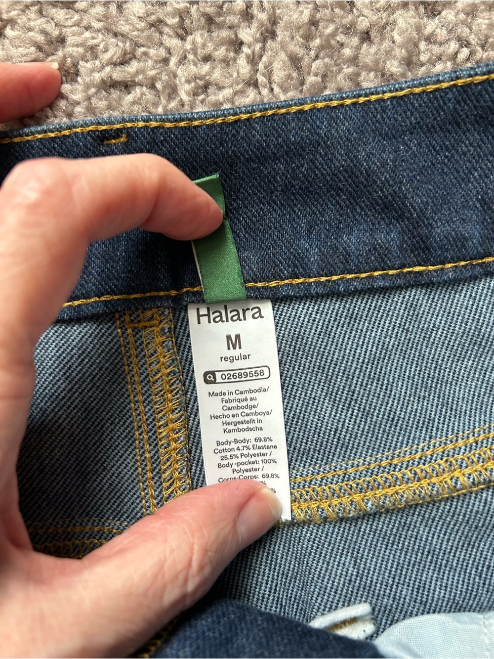 HALARA Dark Blue Wide Leg Jeans with Cuffed Hem - Picture 7 of 7